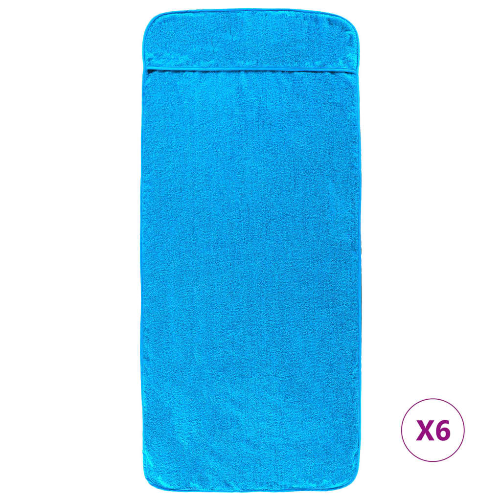 Asciugamani a filo Vidaxl 6 pezzi 400 g m² 60x135 cm tessuto turchese