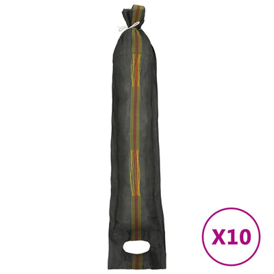 Vidaxl zandzakken 10 st 103x25 cm hdpe donkergroen