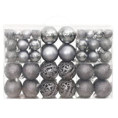 Vidaxl kerstballen 100 st 3 4 6 cm grijs