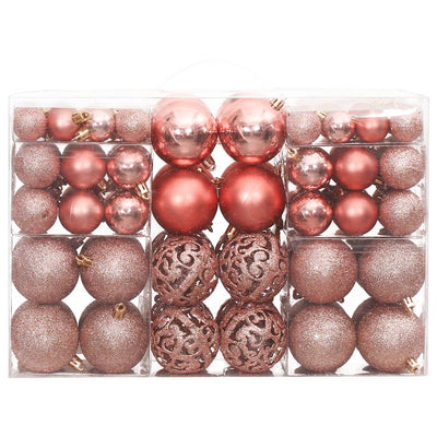 VidaXL Kerstballen 100 st 3 4 6 cm roze en rosé