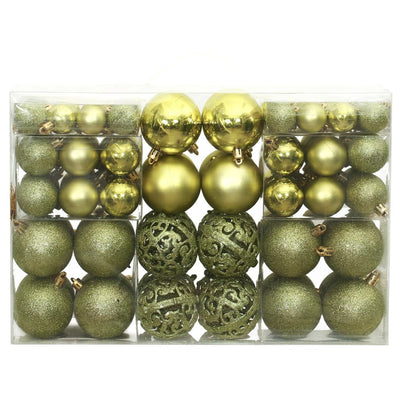VidaXL Kerstballen 100 st 3 4 6 cm lichtgroen