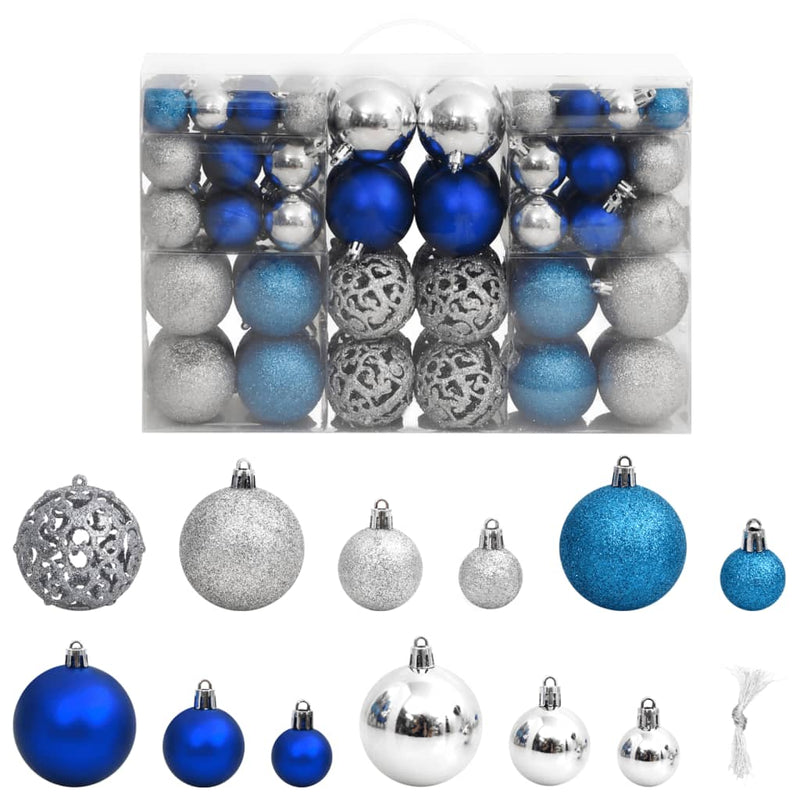 Vidaxl Christmas Balls 100 St 3 4 6 cm Blu e argento colorato