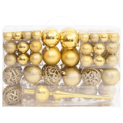 Vidaxl Ball Ball Ball da 111 parti set di polistirene oro colorato