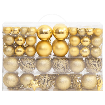 Vidaxl Ball Ball Ball da 111 parti set di polistirene oro colorato