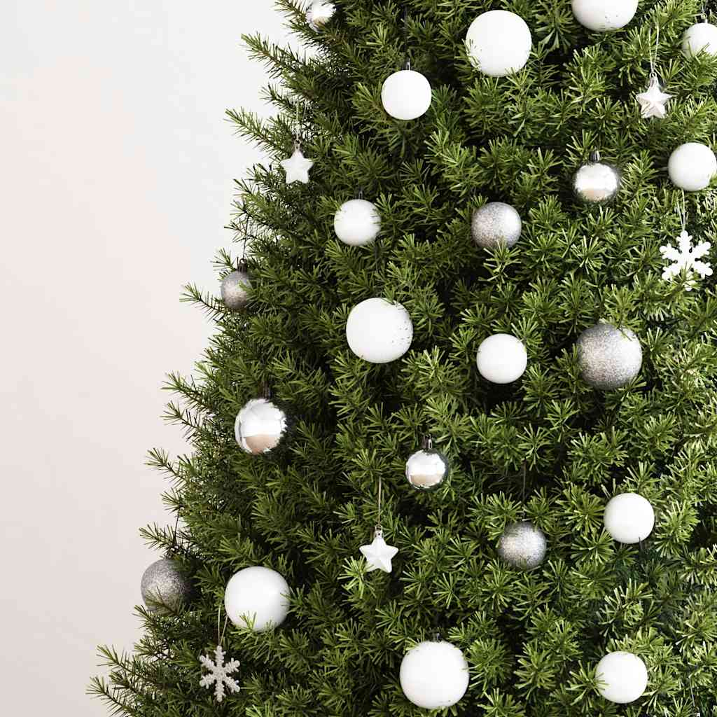 Vidaxl 111-delige kerstballenset polystyreen wit en grijs