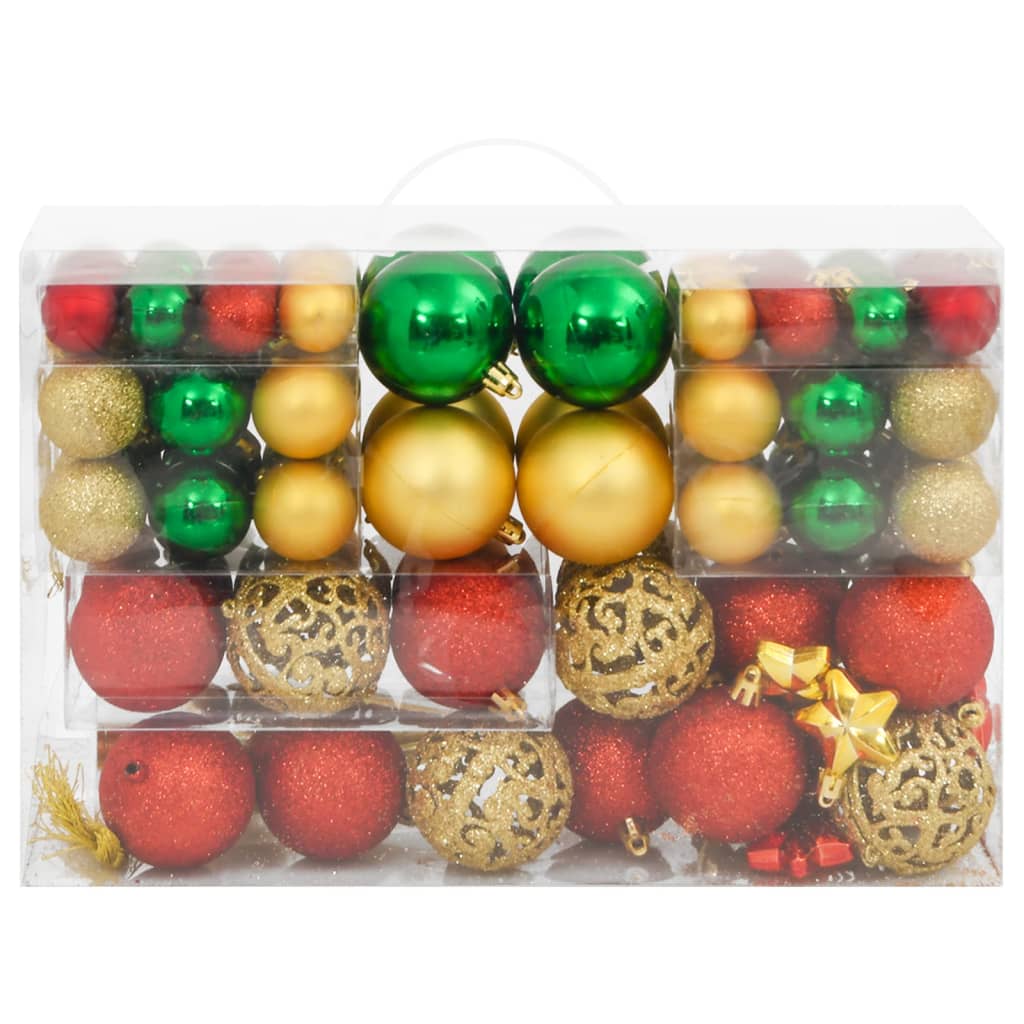 Vidaxl Ball Ball da 112 parti set di polistirene rosso verde e color oro