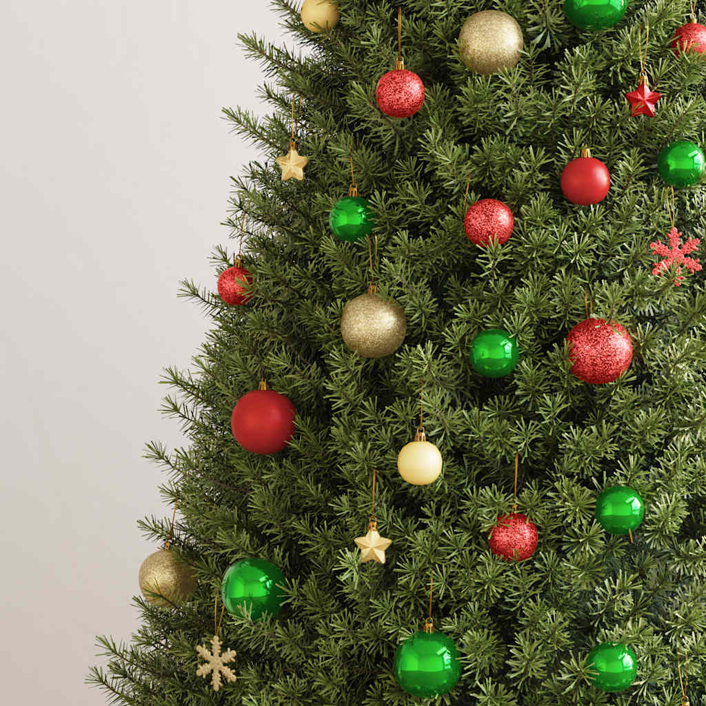 Vidaxl 112-delige kerstballenset polystyreen rood groen en goudkleurig