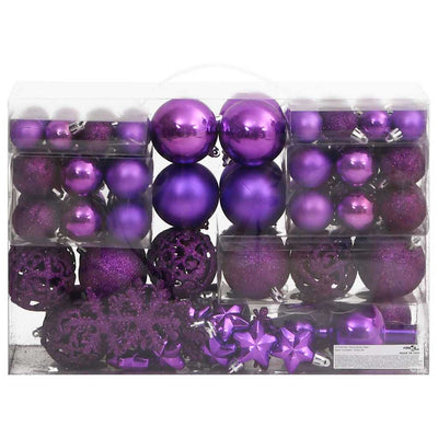 Vidaxl Set palline di Natale 111 pezzi in polistirolo viola