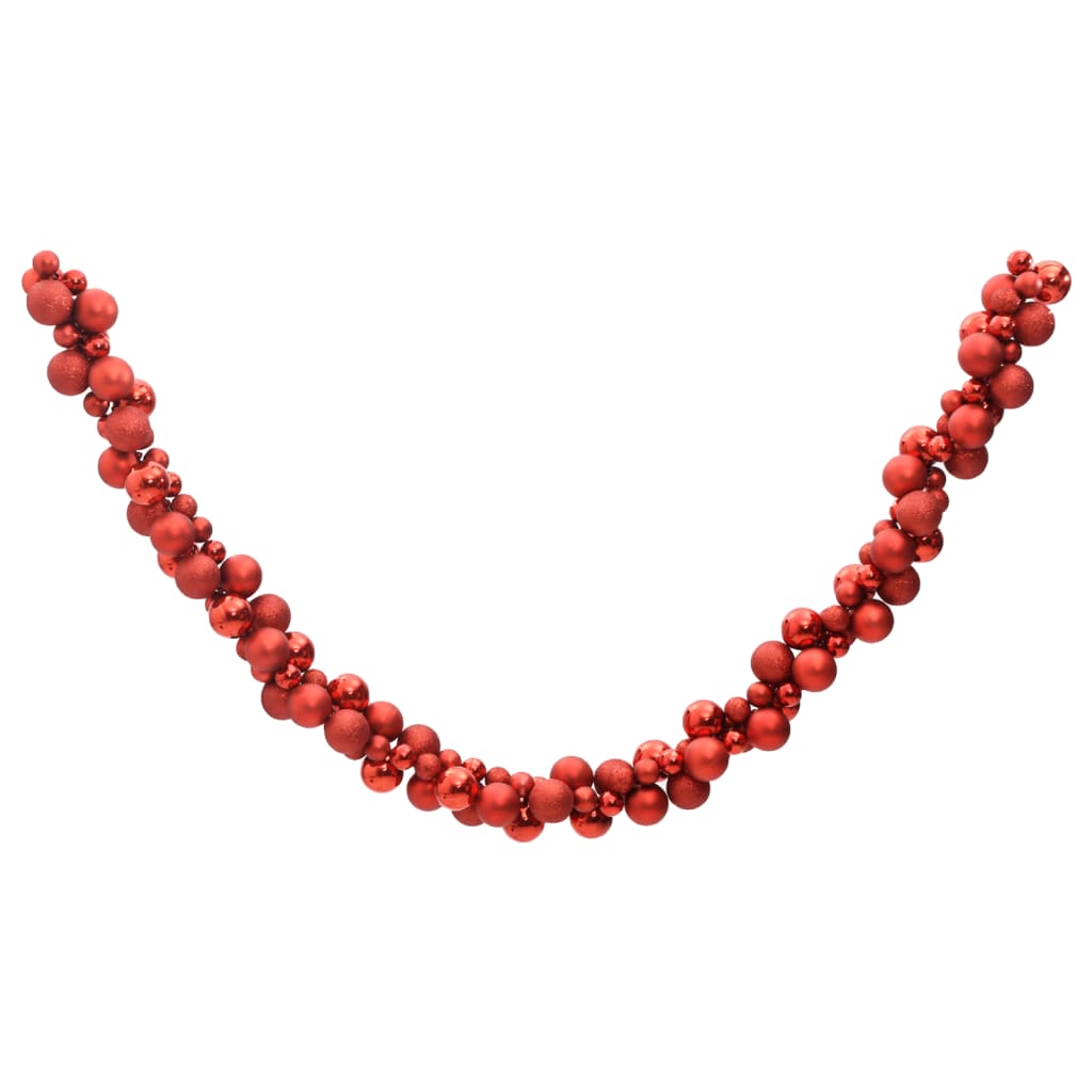 Vidaxl Christmas Garland Balls 175 cm in polistirene rosso