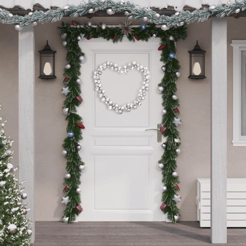 VidaXL Kerstslinger ballen 175 cm polystyreen zilverkleurig