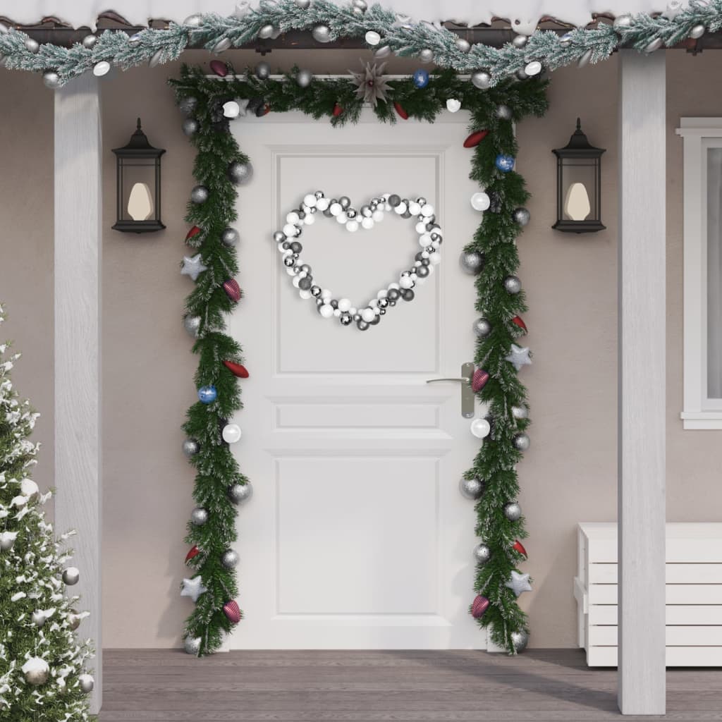 VidaXL Kerstslinger ballen 175 cm polystyreen wit en grijs