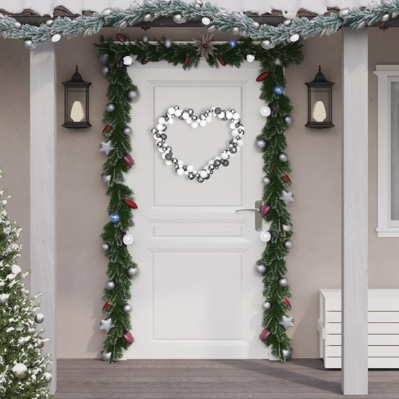 VidaXL Kerstslinger ballen 175 cm polystyreen wit en grijs