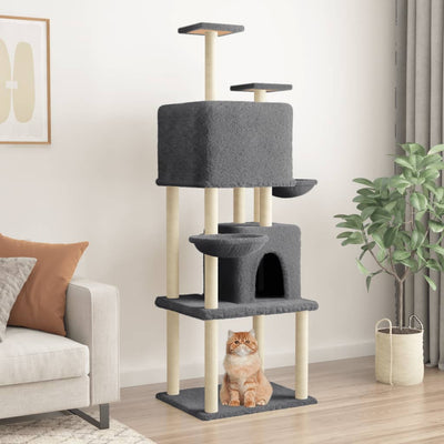 Vidaxl Cat Furniture con graffi di sisal 180 cm grigio scuro