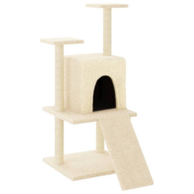 Muebles de gato de Vidaxl con postes de rascado de sisal 110 cm de crema