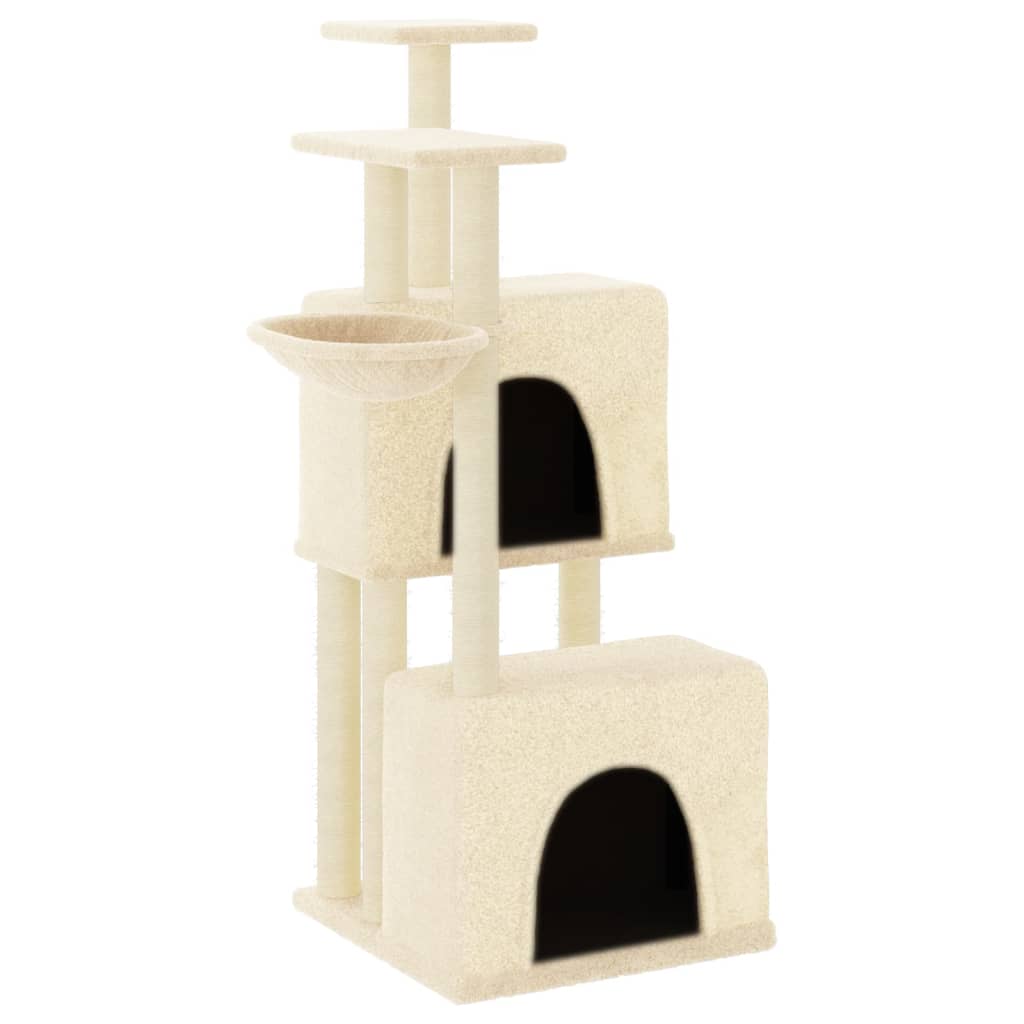 Muebles de gato de Vidaxl con postes de rascado de sisal 122 cm de crema