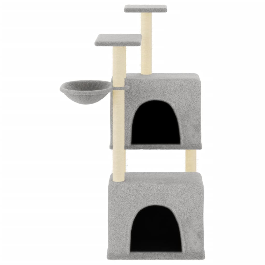Muebles de gato de Vidaxl con postes de rascado de sisal 122 cm de gris claro