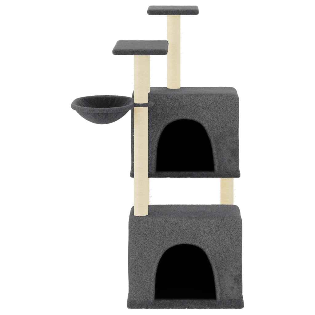 Muebles de gato de Vidaxl con postes de rascado de sisal 122 cm de gris oscuro