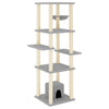 Muebles de gato de Vidaxl con postes de rascado de sisal 154 cm de gris claro