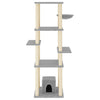 Muebles de gato de Vidaxl con postes de rascado de sisal 154 cm de gris claro