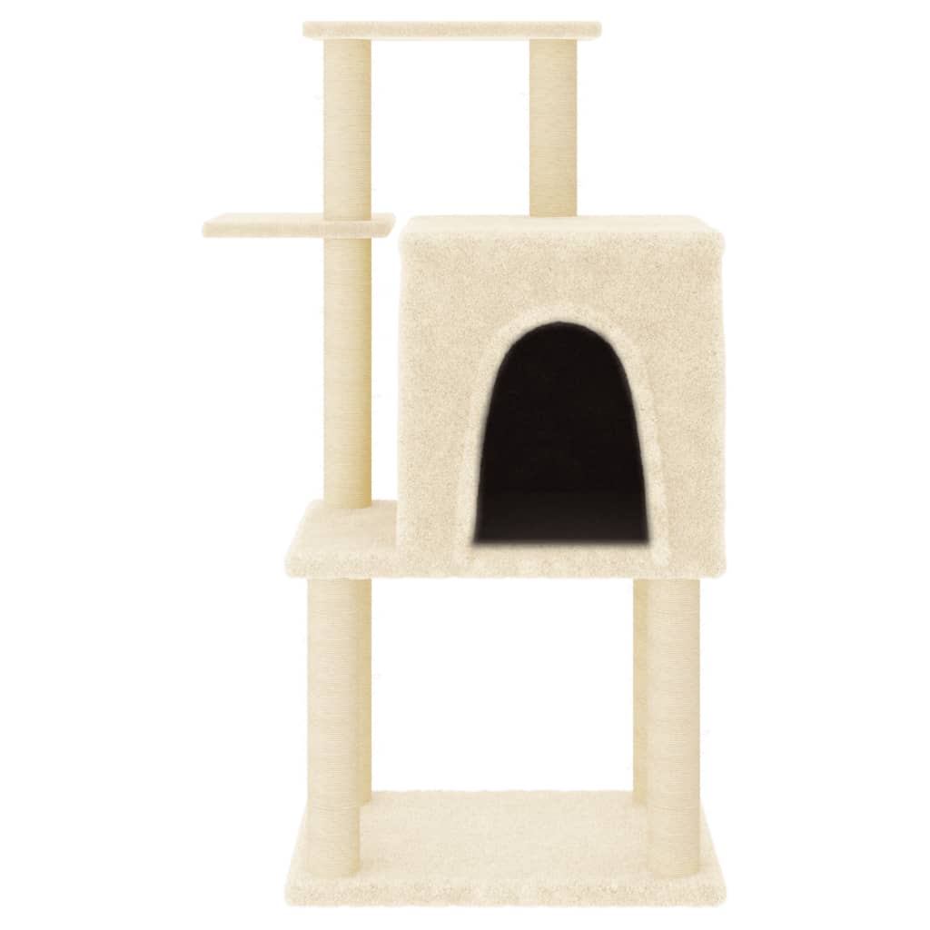 VidaXL Kattenmeubel met sisal krabpalen 97 cm crèmekleurig