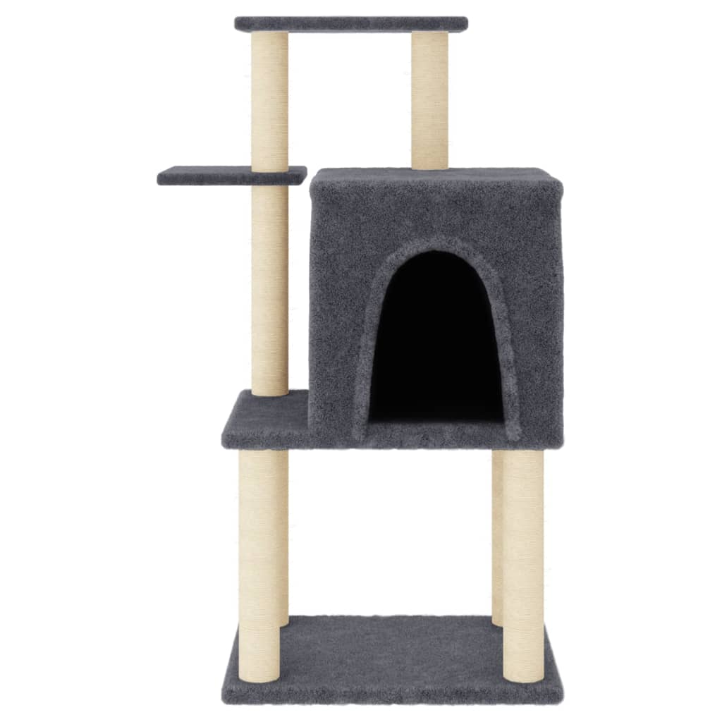 Muebles de gato de Vidaxl con postes de rascado de sisal 97 cm de gris oscuro