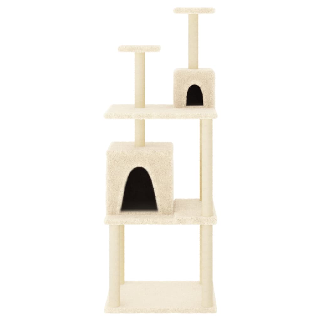 Muebles de gato de Vidaxl con postes de rascado de sisal 167 cm de crema