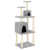 Muebles de gato de Vidaxl con postes de rascado de sisal 167 cm de gris claro