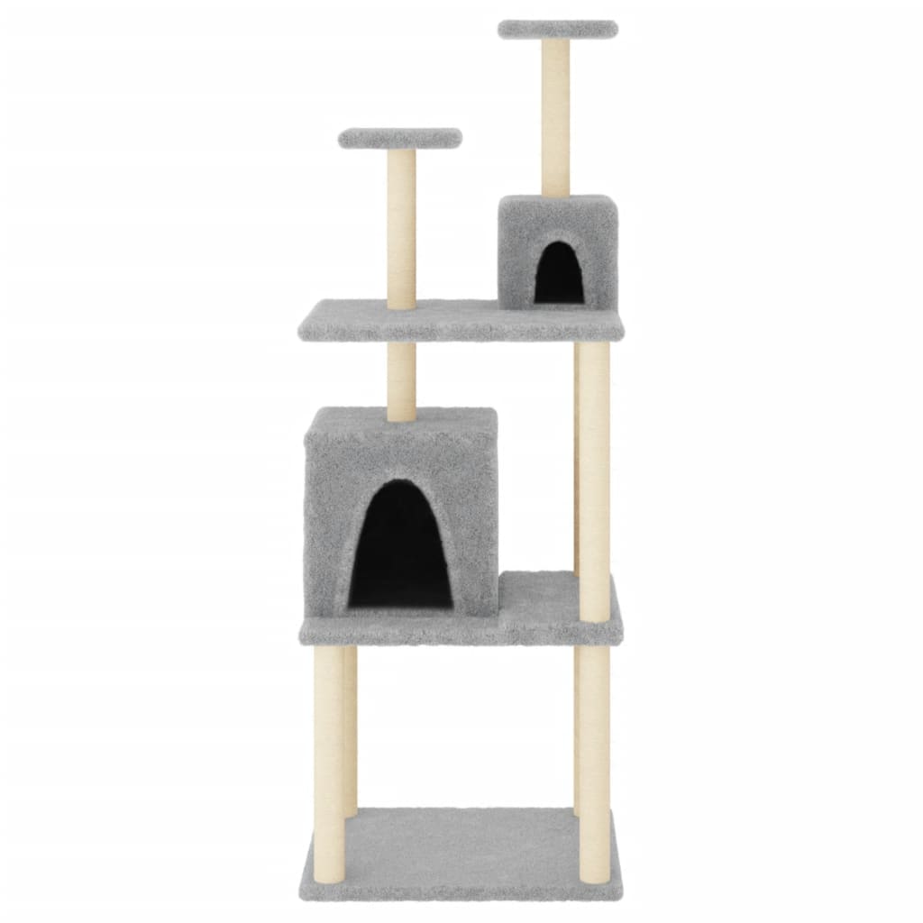 Muebles de gato de Vidaxl con postes de rascado de sisal 167 cm de gris claro