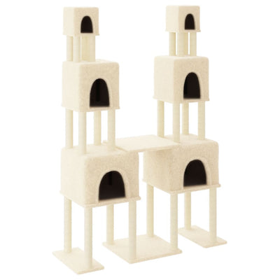 Muebles de gato de Vidaxl con postes de rascado de sisal 199 cm de crema -cocinado