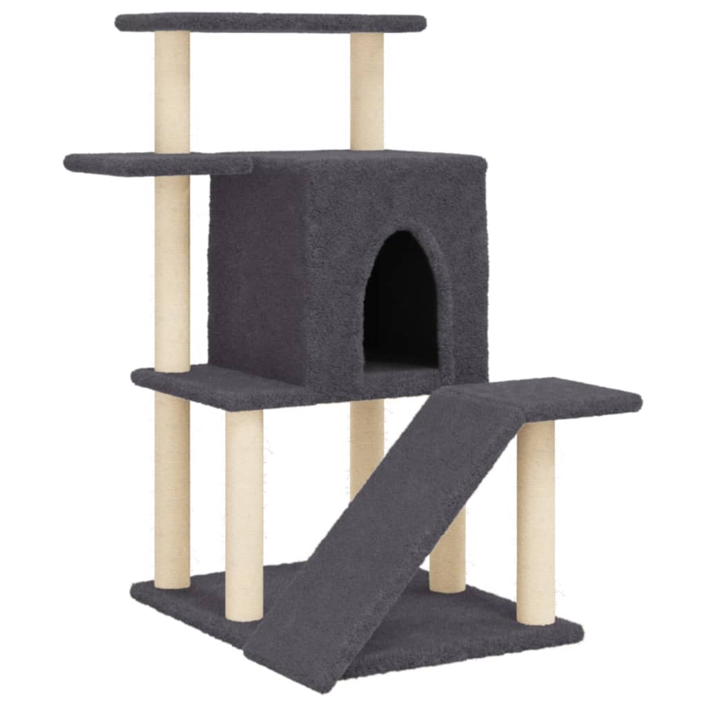 Muebles de gato de Vidaxl con postes de rascado de sisal 97 cm de gris oscuro