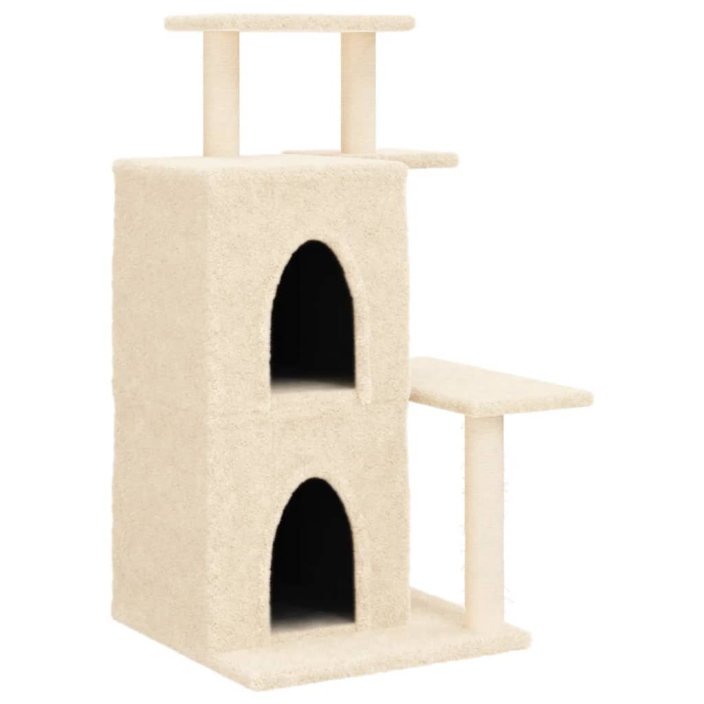 Muebles de gato de Vidaxl con postes de rascado de sisal 97 cm de crema