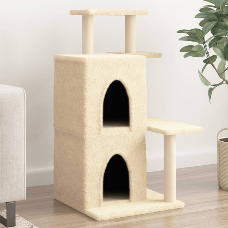 Muebles de gato de Vidaxl con postes de rascado de sisal 97 cm de crema