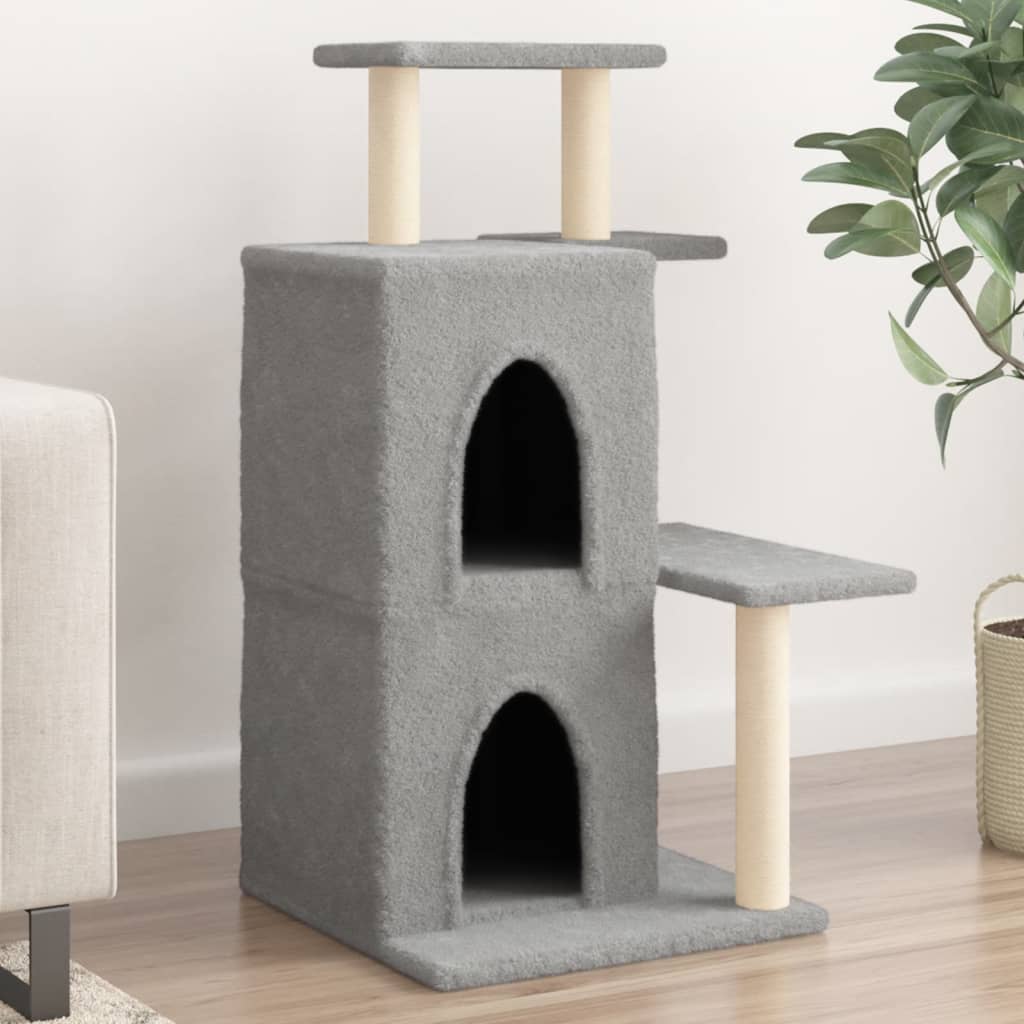 Muebles de gato de Vidaxl con postes de rascado de sisal 97 cm de gris claro