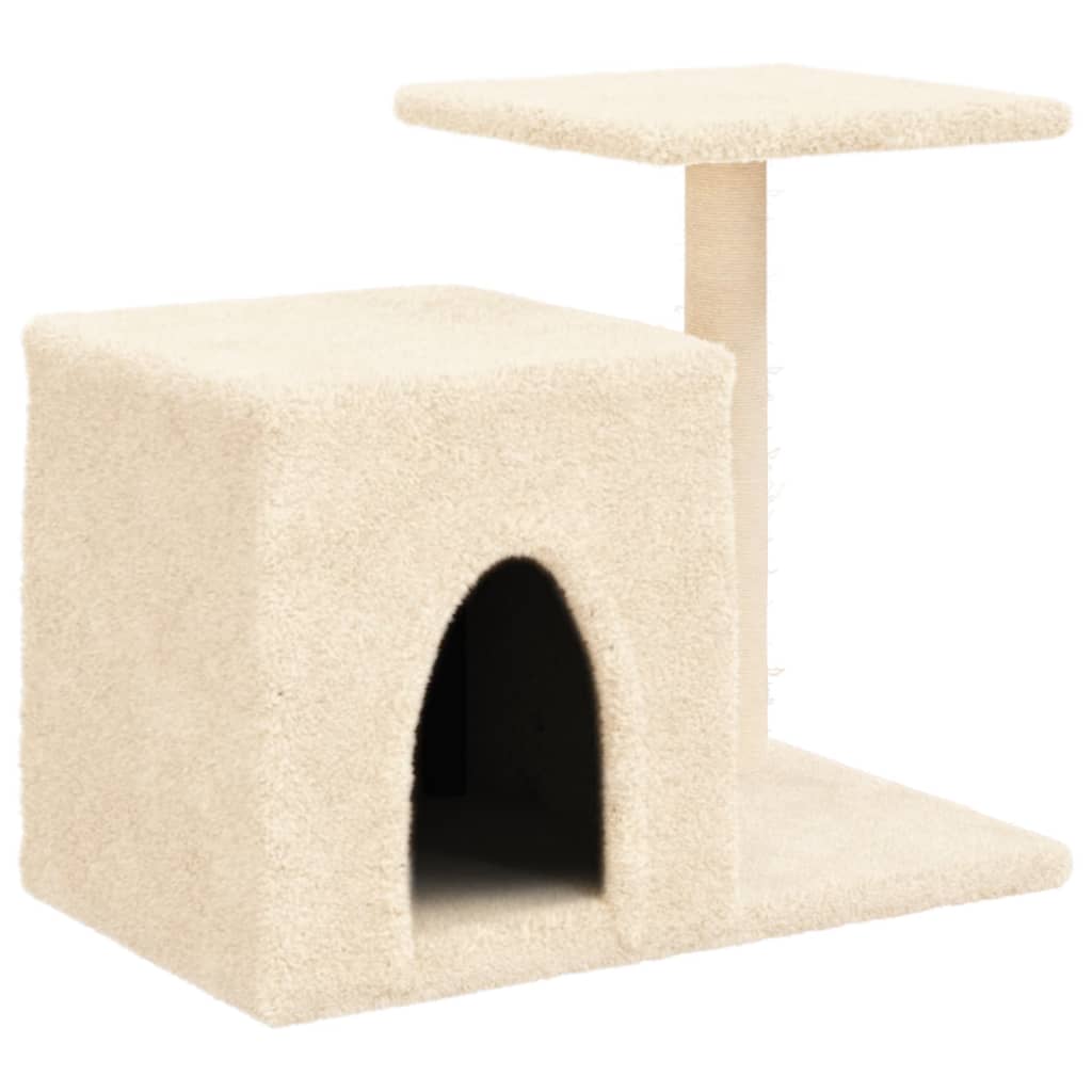 VidaXL Kattenmeubel met sisal krabpalen 50,5 cm crèmekleurig