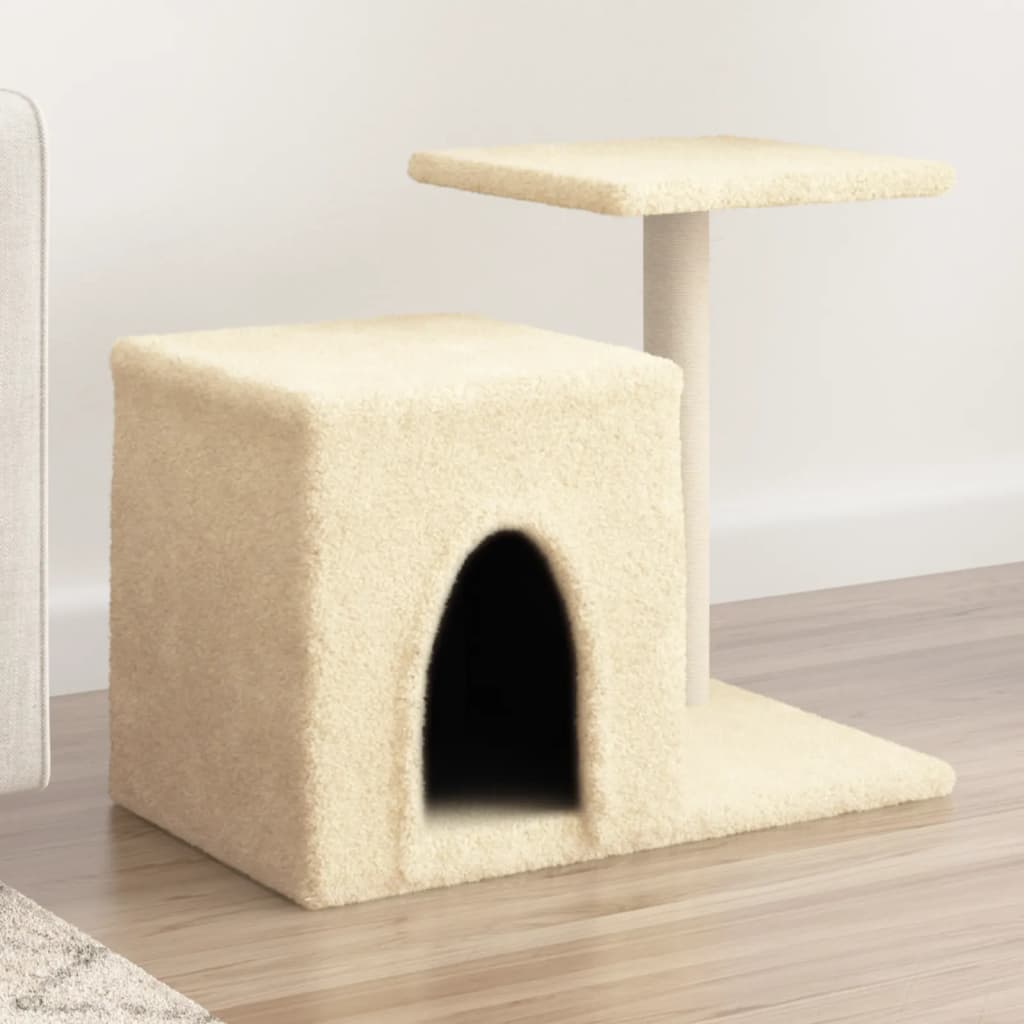 VidaXL Kattenmeubel met sisal krabpalen 50,5 cm crèmekleurig