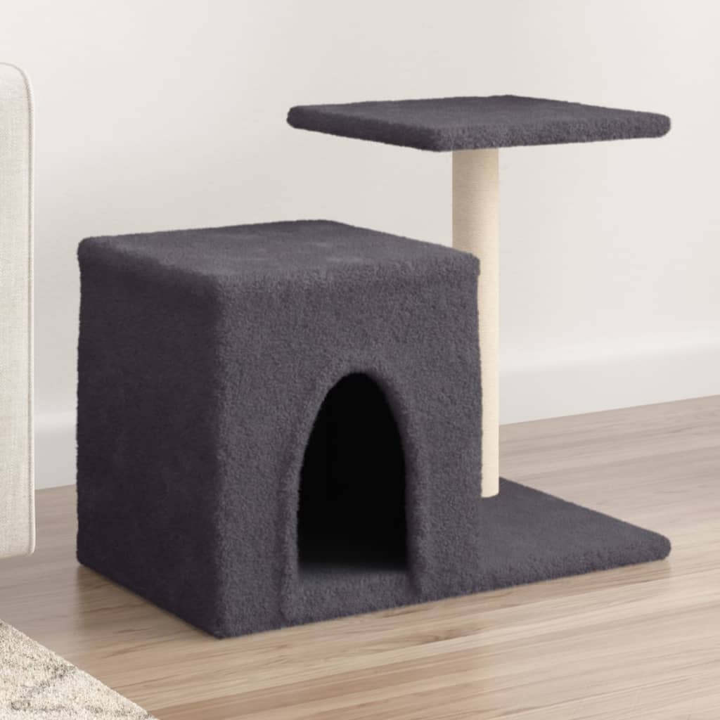 Muebles de gato de Vidaxl con postes de rascado de sisal 50.5 cm de gris oscuro