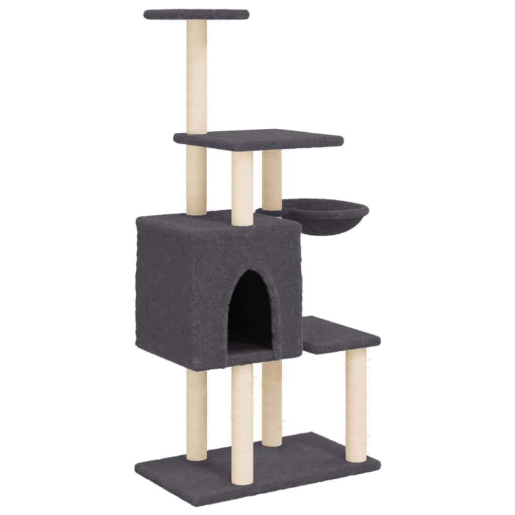 Vidaxl Cat Furniture con graffi di sisal 131 cm grigio scuro