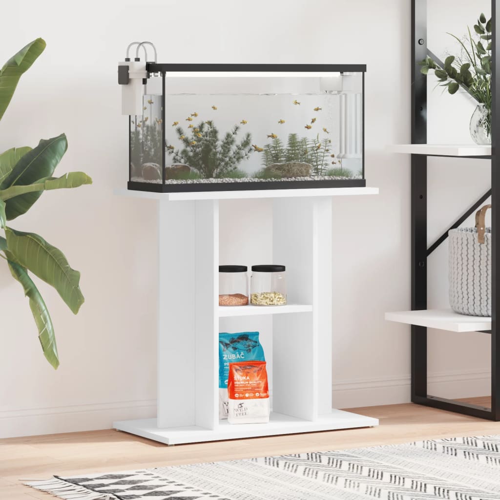 Vidaxl Aquarium Standard 60x30x60 cm Bianco in legno elaborato