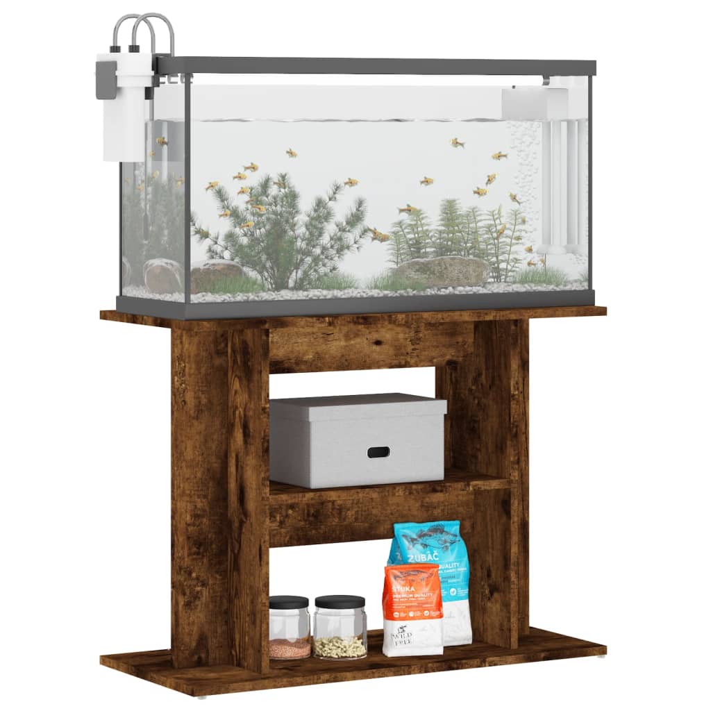 Vidaxl aquariumstandaard gerookt eikenhout 80x35x60 cm bewerkt hout