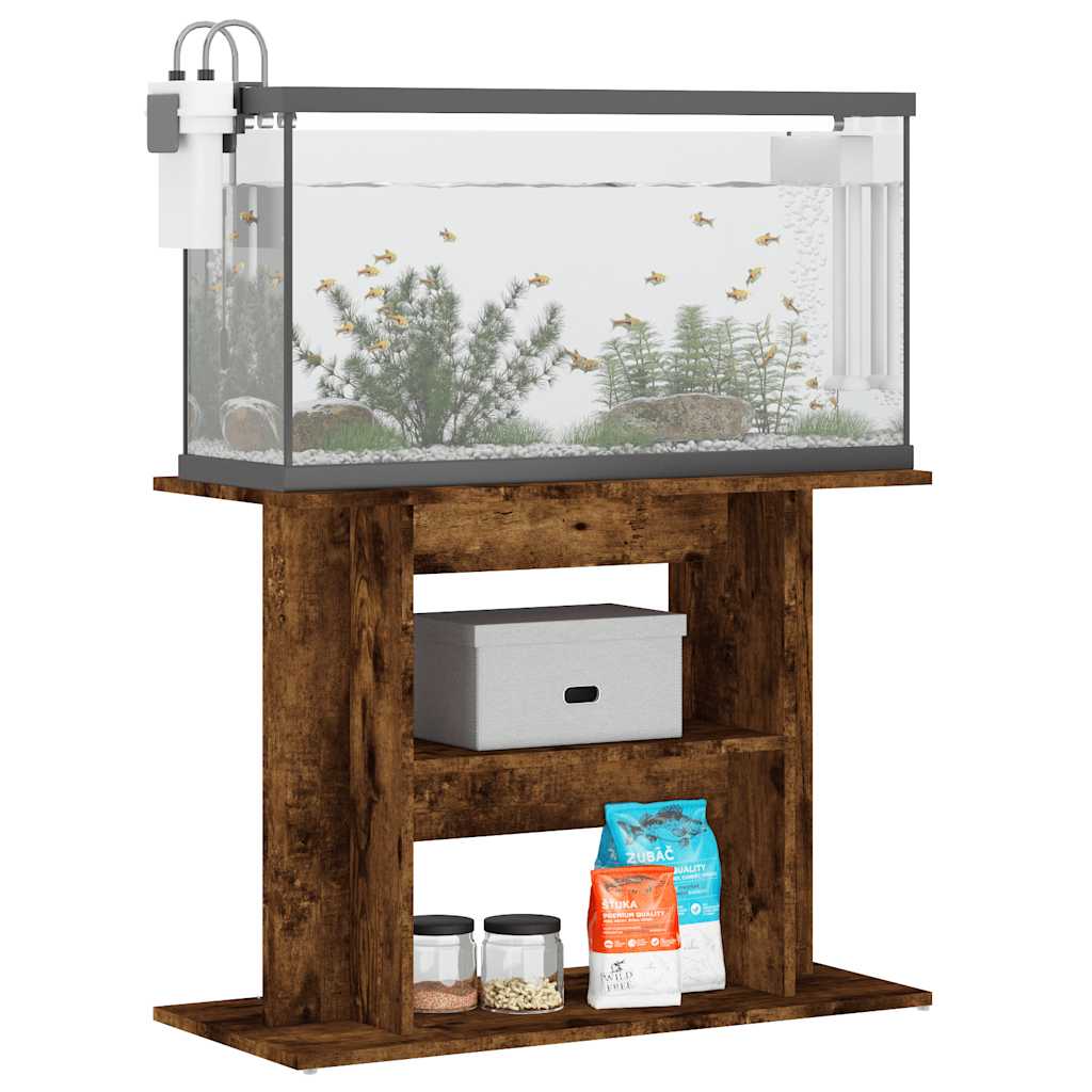 Vidaxl aquariumstandaard gerookt eikenhout 80x35x60 cm bewerkt hout