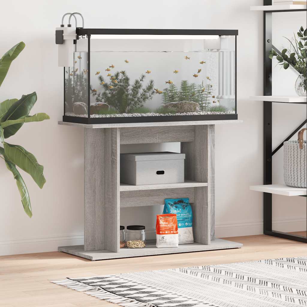 Vidaxl Aquarium Standard 80x35x60 cm Sonoma grigio elaborato