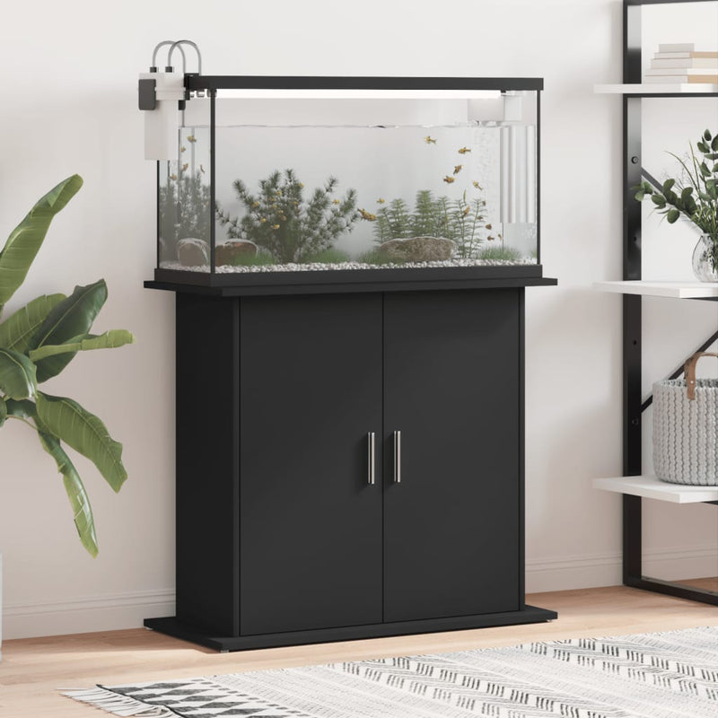 Vidaxl Aquarium Standard 81x36x73 cm de madera procesada negra