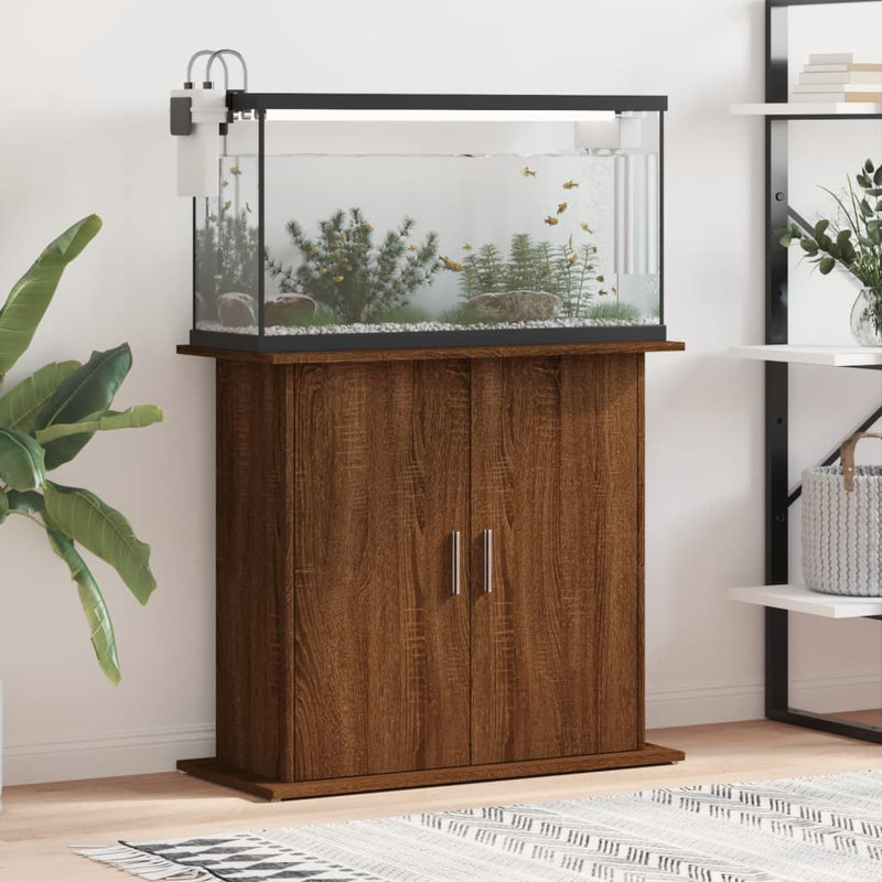 Vidaxl Aquarium Standard 81x36x73 cm Color de roble de madera procesada