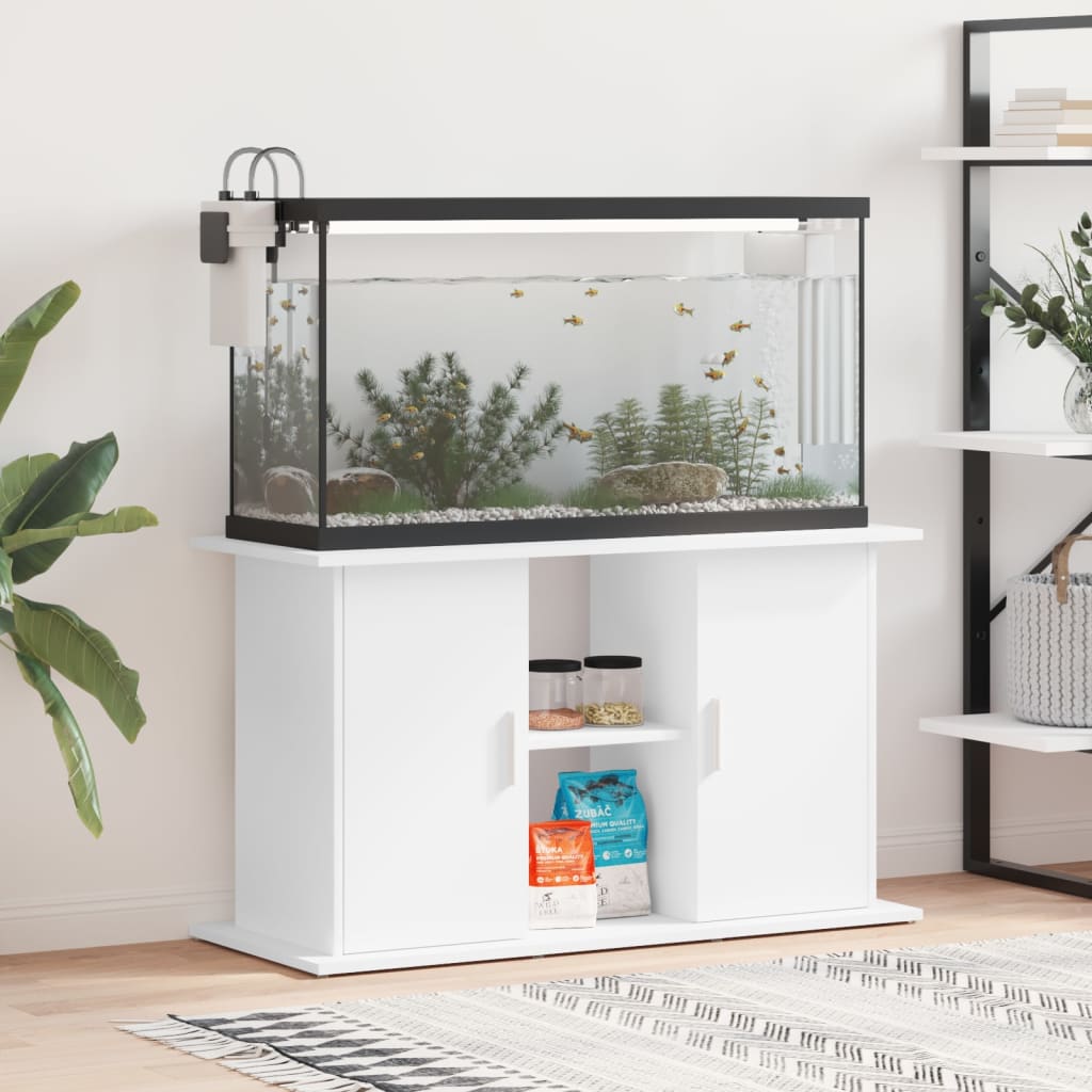 Vidaxl Aquarium Standard 101x41x58 cm Bianco in legno elaborato