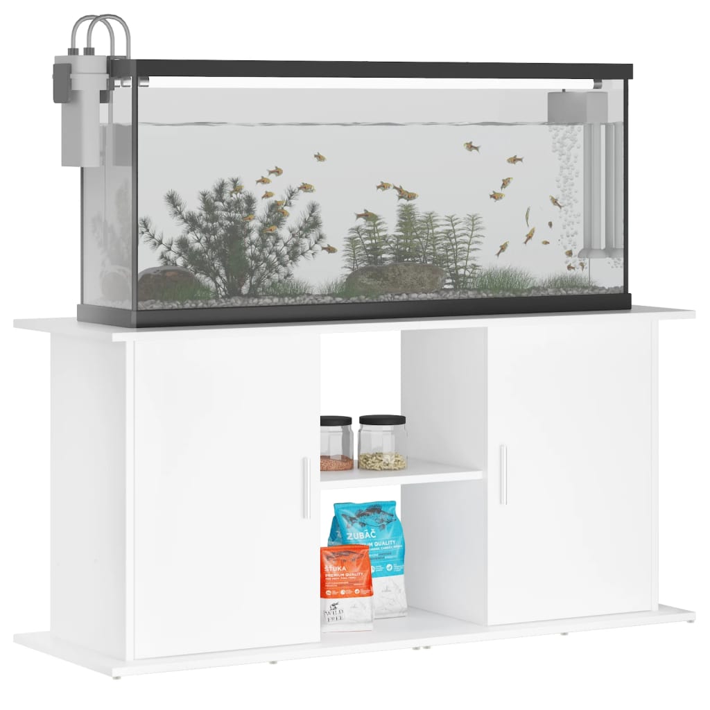 Vidaxl Aquarium Standard 121x41x58 cm Bianco in legno elaborato