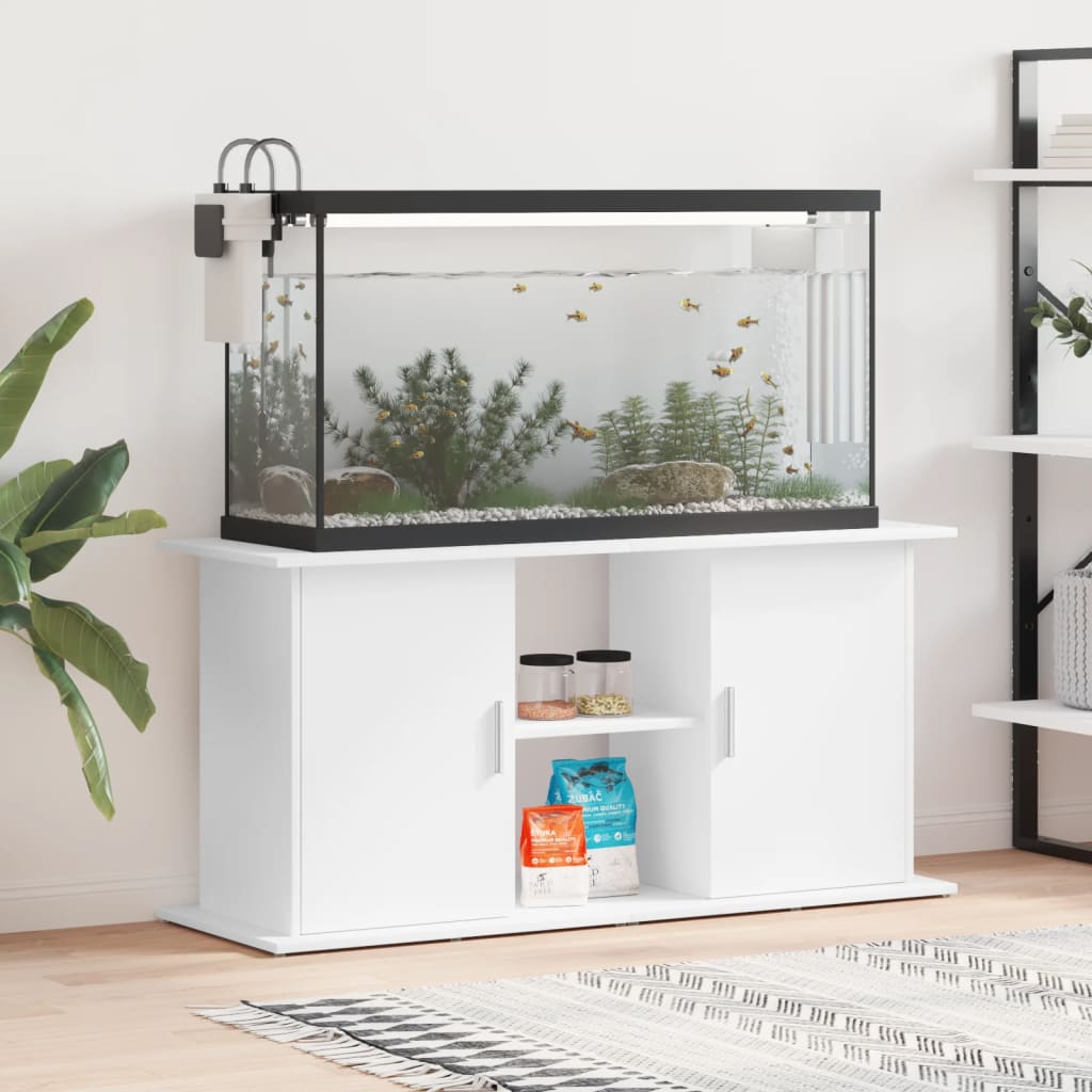 Vidaxl Aquarium Standard 121x41x58 cm Bianco in legno elaborato