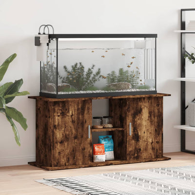 Estándar de Aquarium Vidaxl 121x41x58 cm de madera procesada de roble ahumado