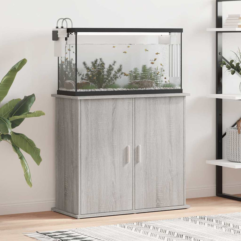 Estándar de Aquarium Vidaxl 81x36x73 cm de madera procesada gris soma roble