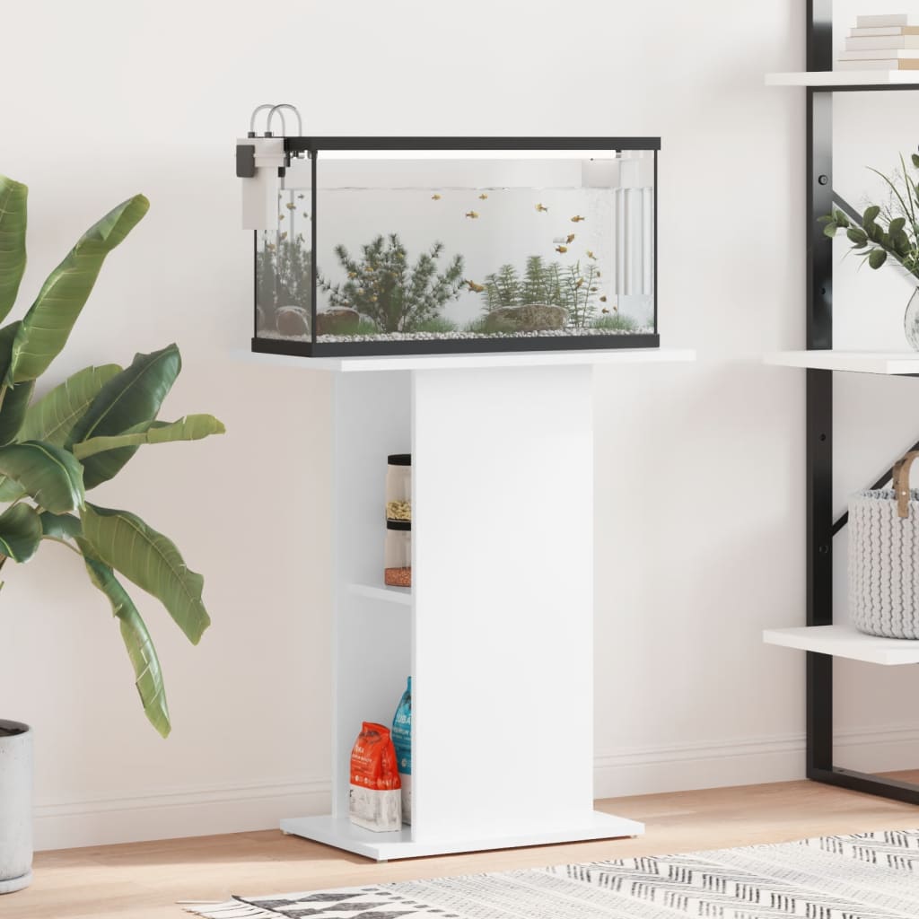 Vidaxl Aquarium Standard 60.5x36x72.5 cm Bianco di lucentezza in legno trasformato