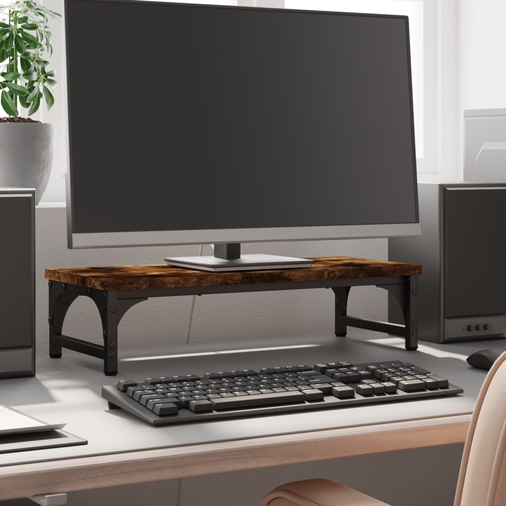 Vidaxl Monitor Standard 55x23x14 cm de madera procesada de roble ahumado